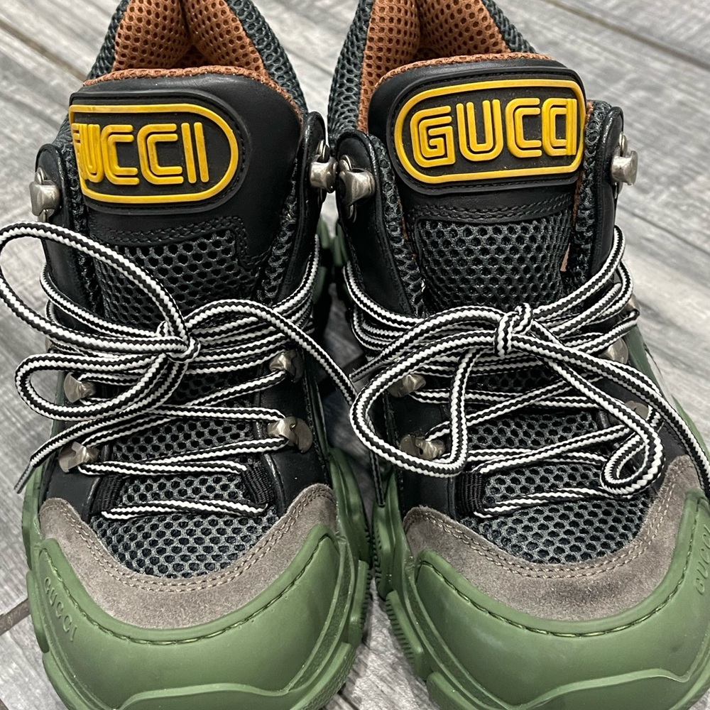 Gucci Flashtrek Green Low-Top Sneaker N3210 Men's Size 34.5 - Picture 11 of 15